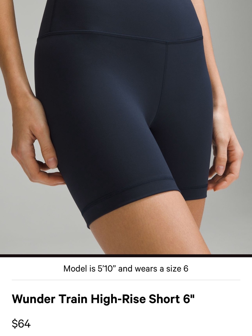 Lulu Lemon Train High-Rise Short 6" - Navy